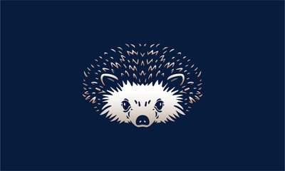 hedgehog vector logo design illustration for dark background