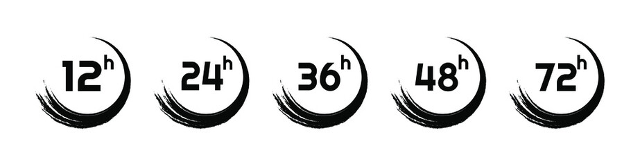 hours clock arrow on white background	