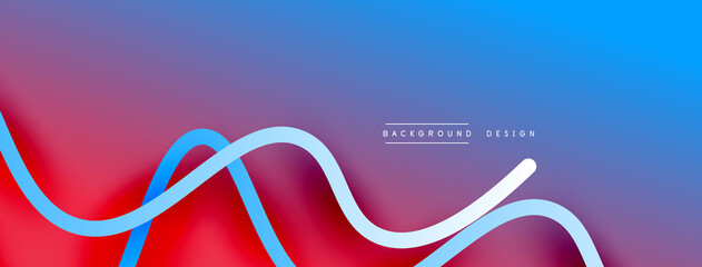 Abstract gradient background with wave line with shadow effect. Geometric composition. 3D shadow effects and fluid gradients