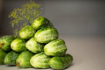 cucumbers on a wooden table