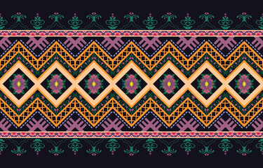 Geometric ethnic oriental ikat pattern traditional Design for background,fabric,wrapping,clothing,wallpaper,Batik,carpet,embroidery style .