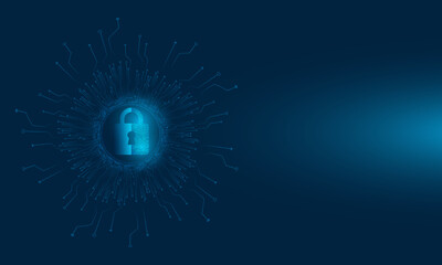 Abstract technology with padlock design.Cyber security system.Security digital technology.System privacy