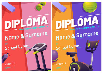 Diploma presented to winner sport competition