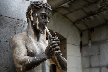 Satyr sculpture at the Imperial Palace in Massandra, Crimea - obrazy, fototapety, plakaty
