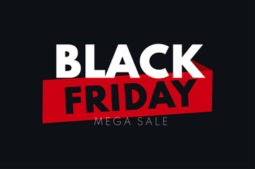 Black Friday Sale Banner. Vector sale background. Template for promotion, advertising, and social ads.