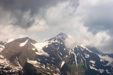 Dark clouds over the mountains at Grossglockner in Austria