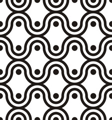 Seamless pattern wavy semicircle lines