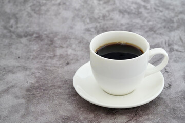 black coffee with white cup on retro background