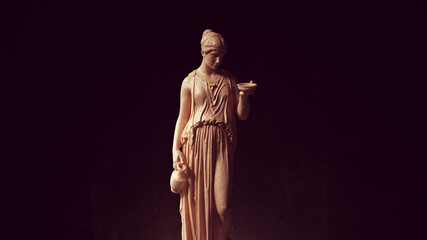 Hebe Goddess of Youth Classic Mythology Pouring the Drink of Immortality 3d illustration render - obrazy, fototapety, plakaty
