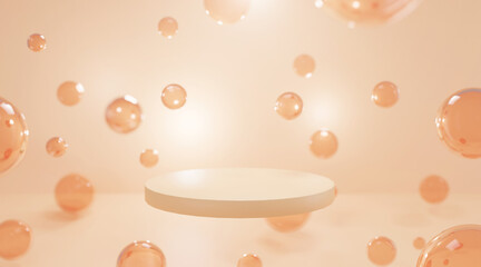 product display. concept skincare cosmetics solution. 3d rendering.