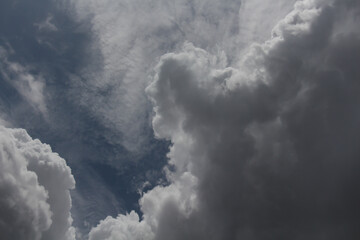 Many clouds in the sky for background.