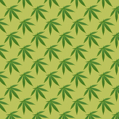 Hemp or cannabis leaves seamless pattern.