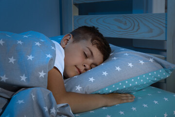 Cute little boy sleeping at home. Bedtime