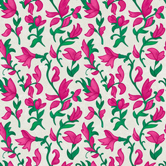 Seamless handdrawn floral surface pattern