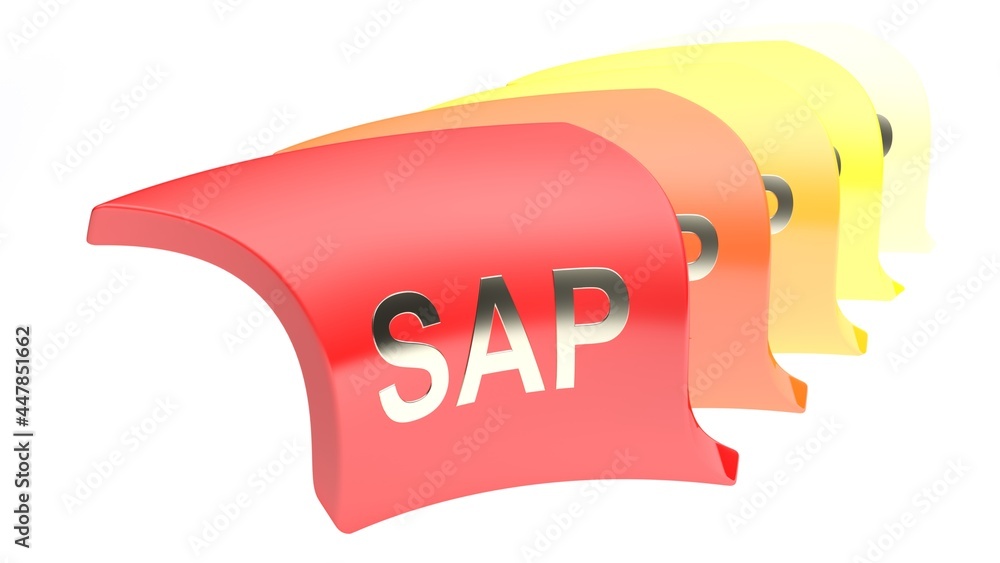 Poster sap multiple icons isolated on white background - 3d rendering illustration