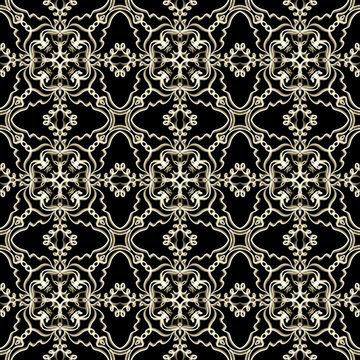 Seamless Golden Ornamental Pattern