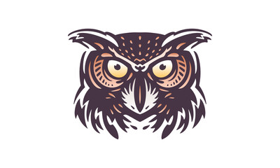 owl vector logo design illustration for white background