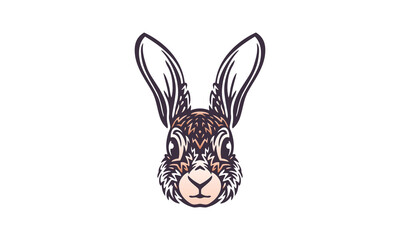 rabbit vector logo design illustration for white background