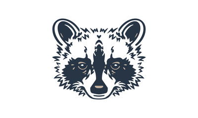 raccoon vector logo design illustration for white background