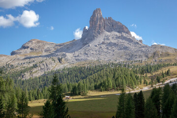 Cortina D' Ampezzo. Belluno. Croda da Lago con il Becco di Mezzodì.