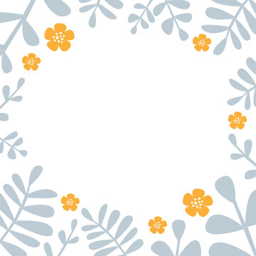 Square floral frame with copy space