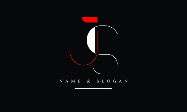 SJ, JS, S, J abstract letters logo monogram