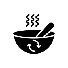 Biodegradable bowl vector Solid icon style illustration. EPS 10 file