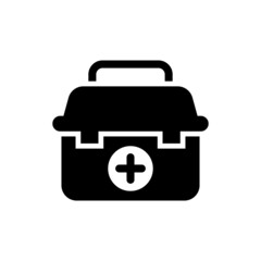 First aid kit vector Solid icon style illustration. EPS 10 file
