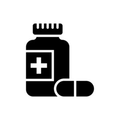 Prescription Medication vector Solid icon style illustration. EPS 10 file