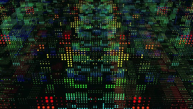 Digital Colored Dots Background Loop