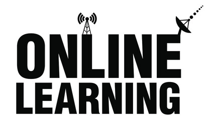 Online learning banner with antennas.
