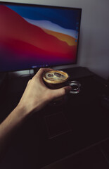 coffee at home on work desk