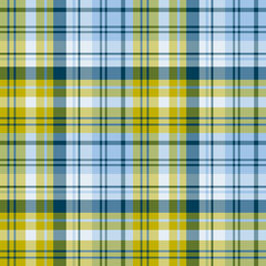 Seamless pattern in night dark yellow and blue colors for plaid, fabric, textile, clothes, tablecloth and other things. Vector image.