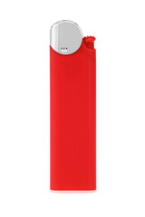 Red Cigarette Lighter on white with clipping path