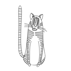 Trendy year tiger 2022, great design for any purposes. Modern backdrop. Trendy vector style. Decorative print. Nature background vector. Vector drawing. Doodle cartoon style