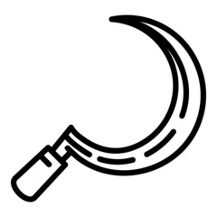 Gardening sickle icon. Outline gardening sickle vector icon for web design isolated on white background