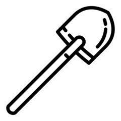 Gardening shovel icon. Outline gardening shovel vector icon for web design isolated on white background