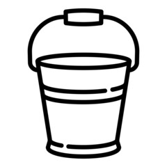 Gardening bucket icon. Outline gardening bucket vector icon for web design isolated on white background