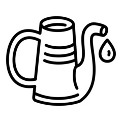 Metal watering can icon. Outline metal watering can vector icon for web design isolated on white background