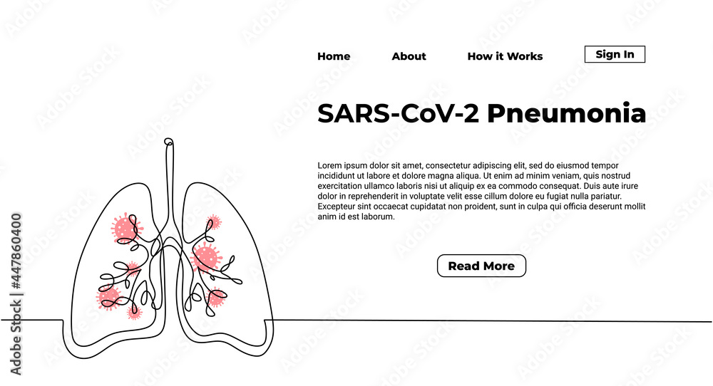 Aufkleber one continuous line of lungs isolated on white background for web landing page.