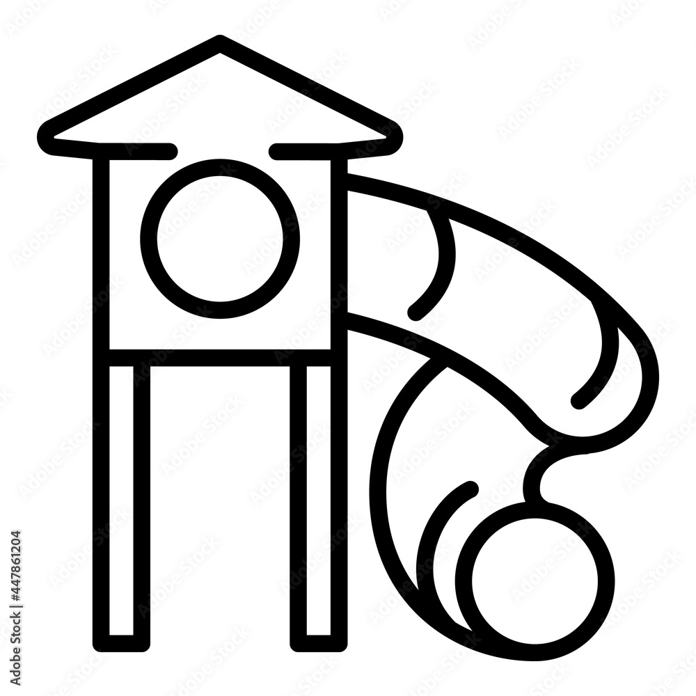 Poster kid playground slide pipe icon. outline kid playground slide pipe vector icon for web design isolate