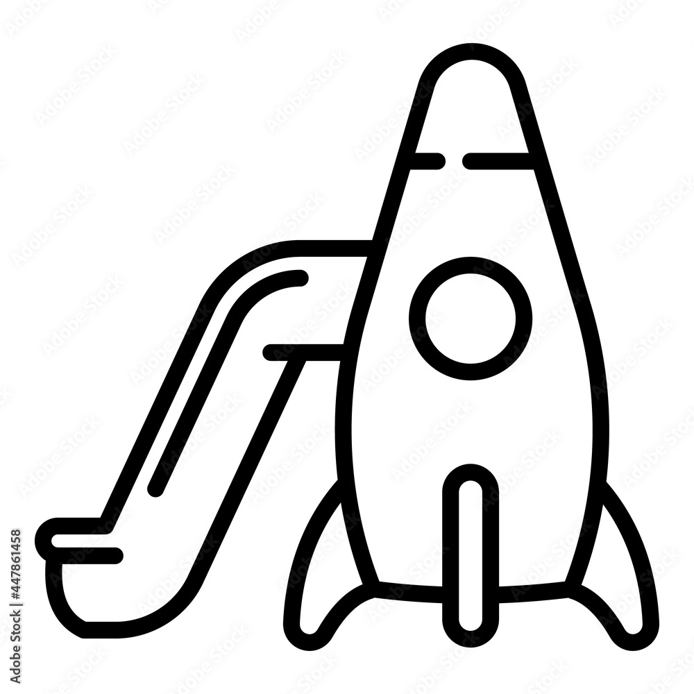 Poster rocket kid slide icon. outline rocket kid slide vector icon for web design isolated on white backgro