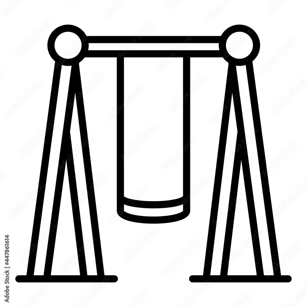 Poster kid playground swing icon. outline kid playground swing vector icon for web design isolated on white