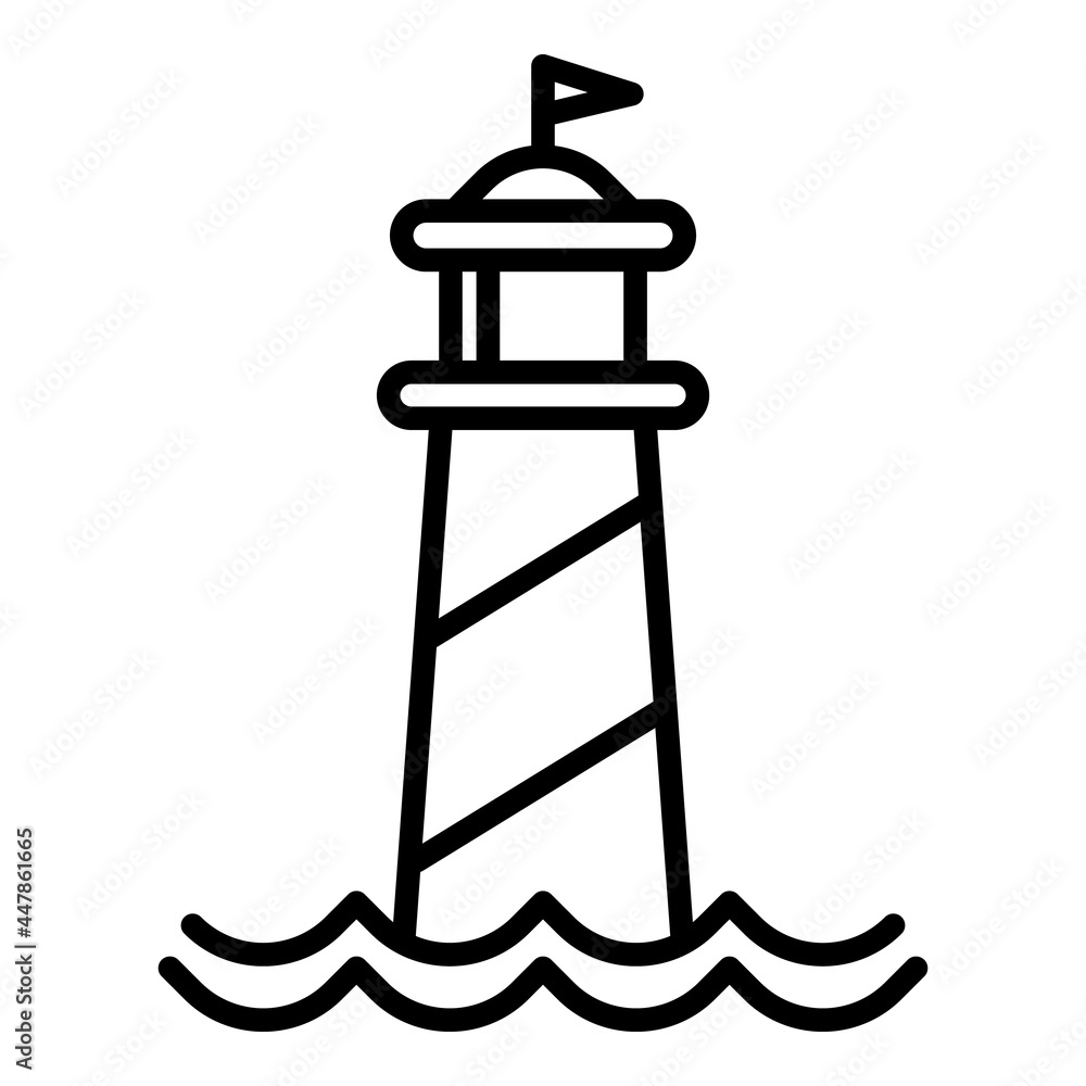 Poster lighthouse icon. outline lighthouse vector icon for web design isolated on white background