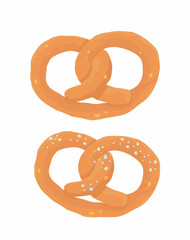 Bretzel with salt. Vector logo illustration on a white background. 