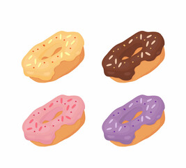 A glazed donut. Vector logo illustration on a white background. 