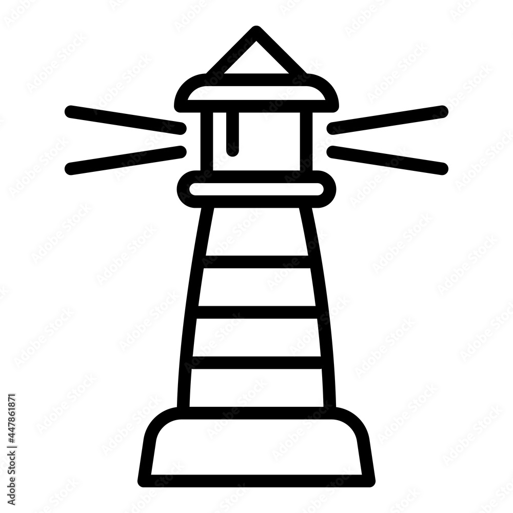 Poster beacon lighthouse icon. outline beacon lighthouse vector icon for web design isolated on white backg