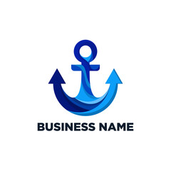illustration anchor logo template