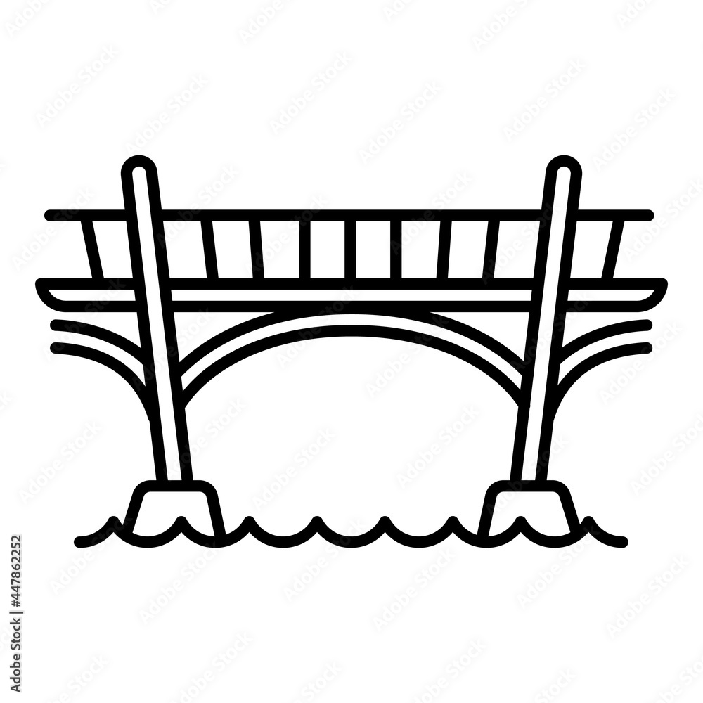 Poster bridge icon. outline bridge vector icon for web design isolated on white background