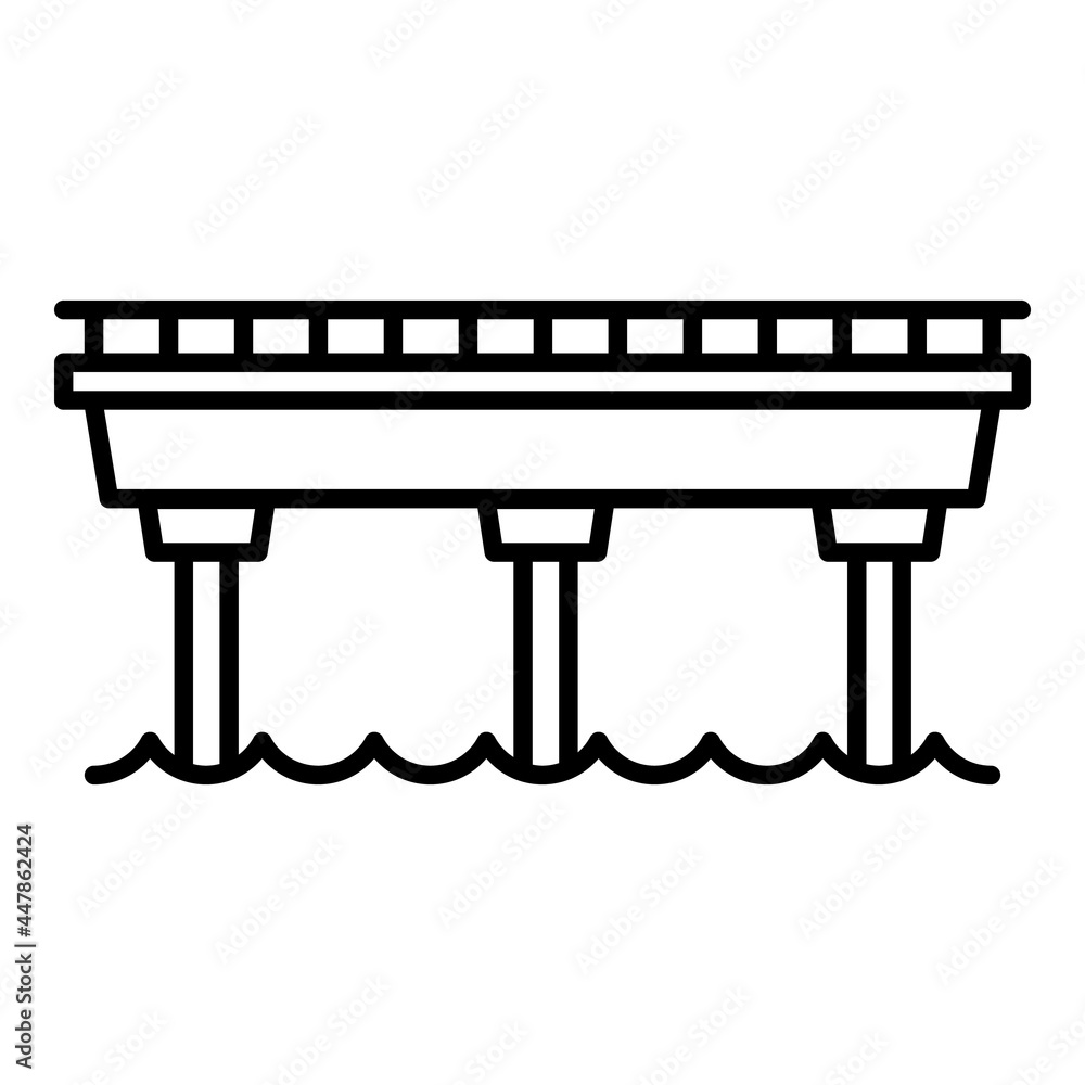 Poster simple bridge icon. outline simple bridge vector icon for web design isolated on white background